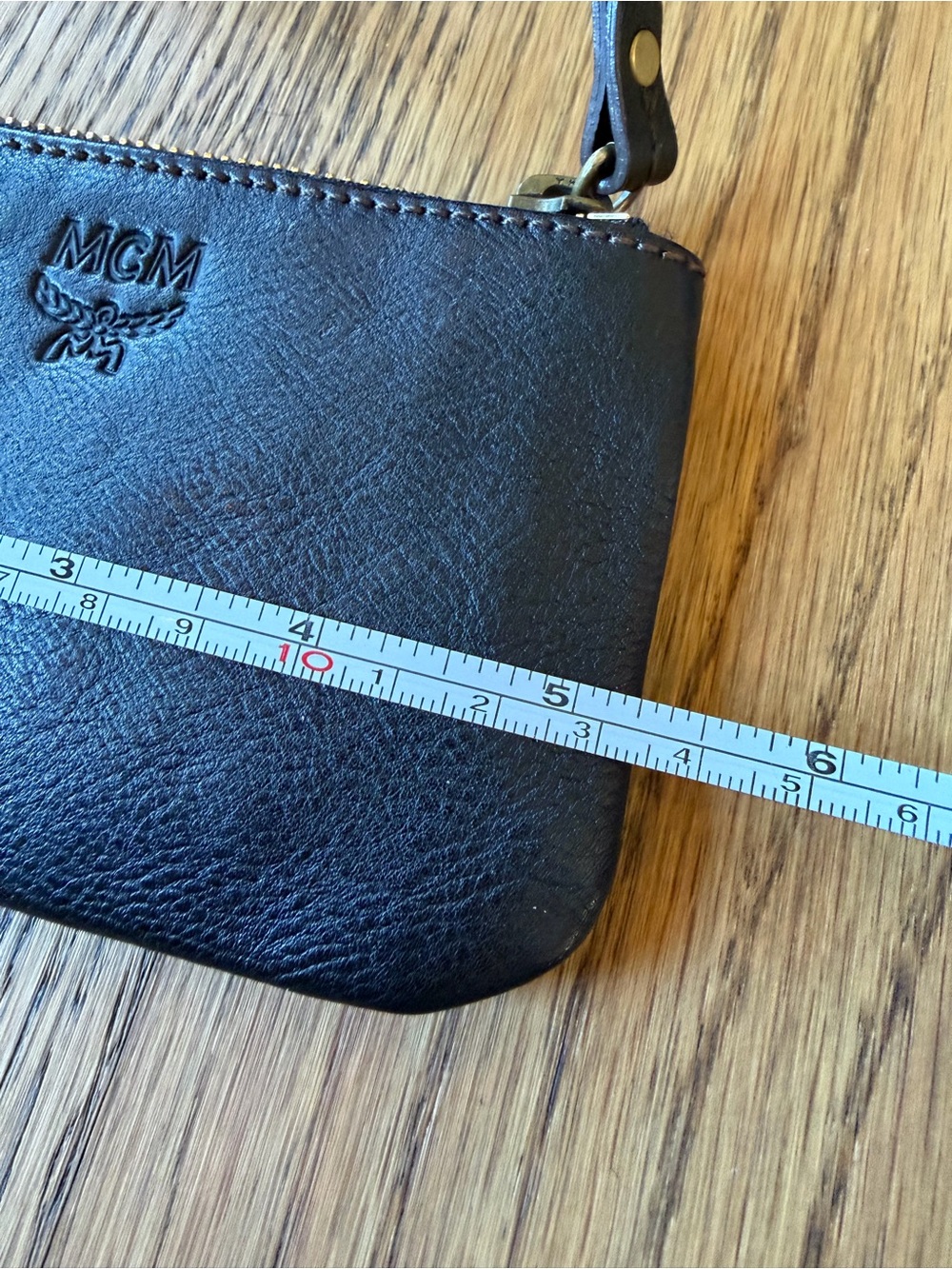 MCM Black Leather Keychain Coin Pouch - Picture 7 of 8